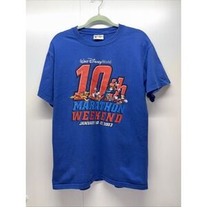 Walt Disney World 10th Marathon 2003 Disney Sports Short Sleeve Shirt Size Large